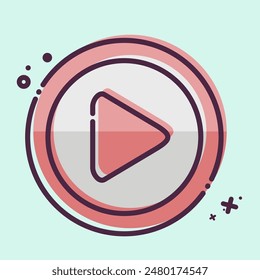 Icon Play Button. related to Cinema symbol. MBE style. simple design illustration