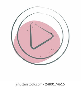 Icon Play Button. related to Cinema symbol. Color Spot Style. simple design illustration