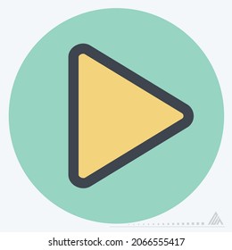 Icon Play - Color Mate Style - Simple illustration, Editable stroke, Design template vector, Good for prints, posters, advertisements, announcements, info graphics, etc.