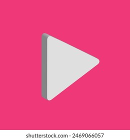 Icon play coloured with pink colour 3d eps editable