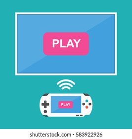 Icon to play on a wireless joystick on the TV.