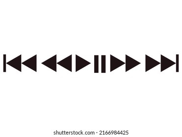 Icon of play, pause and other buttons.