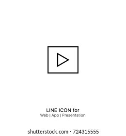 Icon play rectangle graphic design single icon vector