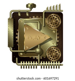 The icon "play" with steampunk style.