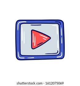 Icon of play - Vector object for app, web site, blog, vlog - Hand drawn illustration, isolated