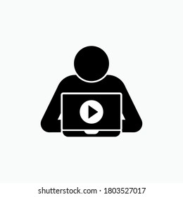 Icon of Play Video Button on Device. Video Symbol - Vector.