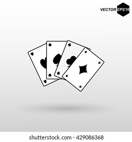 Icon of playing cards. EPS 10. Vector illustration