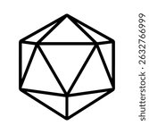 icon playing dice with 12 sides d12 on white background vector
Vector line icon board games
