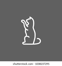Icon of playing kitten. Pet, cat, veterinary. Animal care concept. Can be used for topics like veterinary, animal care, rescue.