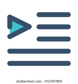 icon playlist using filled line style and blue color