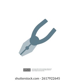 Icon of Pliers Tool Used for Home Renovation and Construction Projects in Interior Design and Repair Activities
