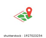 icon plot area in acres, square metres, kilometres, feet, yards, miles, hectare, are. Vector dimension area size icon and map pin