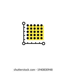 icon plot area in acres, square metres, kilometres, feet, yards, miles, hectare, are. Vector dimension area size icon