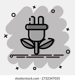 Enchufe de icono. Elementos de vehículos eléctricos. Icono en estilo cómico.
