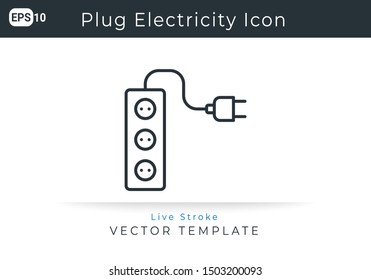 Icon Plug Electricity For Website, Infographic Element. Vector Illustration