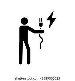 Icon a plug, isolated against a clean background.