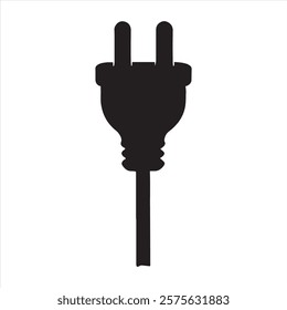 Icon for plug silhouette on white background
