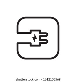 icon plugs electric in white background