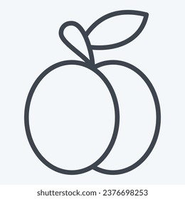 Icon Plum. related to Fruit and Vegetable line style. simple design editable. simple illustration