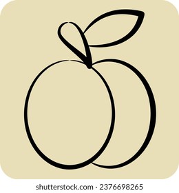 Icon Plum. related to Fruit and Vegetable symbol. hand drawn style. simple design editable. simple illustration