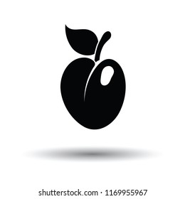 Icon of Plum . White background with shadow design. Vector illustration.
