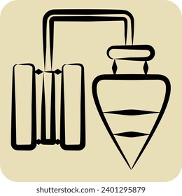 Icon Plumb Bob. related to Construction symbol. hand drawn style. simple design editable. simple illustration