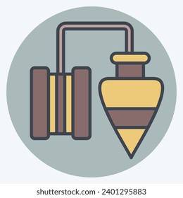Icon Plumb Bob. related to Construction symbol. color mate style. simple design editable. simple illustration
