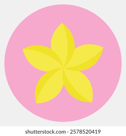 Icon plumeria. Beautiful flowers elements. Icon in color mate style.