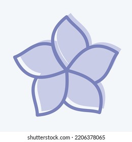 Icon Plumeria. Related To Thailand Symbol. Two Tone Style. Simple Design Editable. Simple Illustration. Simple Vector Icons. World Travel Tourism. Thai