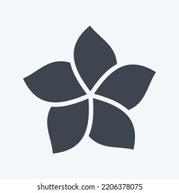 Symbol Plumeria. mit dem thailändischen Symbol in Zusammenhang stehen. Glyph-Stil. einfaches Design bearbeitbar. einfache Abbildung. einfache Vektorsymbole. Weltreisentourismus. Thai