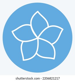 Icon Plumeria. related to Thailand symbol. blue eyes style. simple design editable. simple illustration. simple vector icons. World Travel tourism. Thai