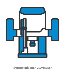 Icon Of Plunger Milling Cutter. Editable Bold Outline With Color Fill Design. Vector Illustration.