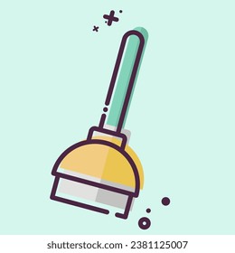 Icon Plunger. related to Cleaning symbol. MBE style. simple design editable. simple illustration