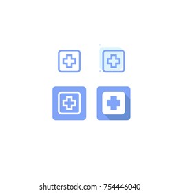icon plus sign blue vector on white background. logo. web. Symbols. design.  illustration