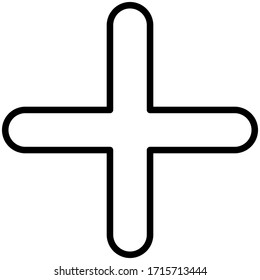 Icono más para el sitio web. Icono y botón para la aplicación. Ilustración de material vectorial.