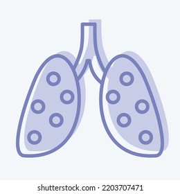 Neumonía por Icono. adecuado para el símbolo de la gripe. estilo de dos tonos. diseño simple editable. vector de plantilla de diseño. ilustración simple