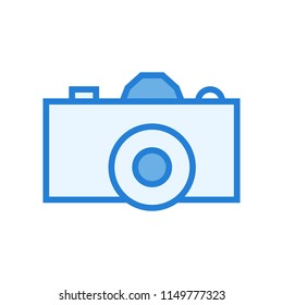 Icon pocket digital camera vector blue - linear colorful mix