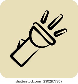 Icon Pocket Torch. suitable for education symbol. hand drawn style. simple design editable. design template