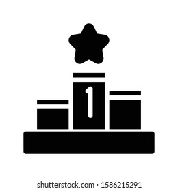 Icon podium in glyph style. vector illustration and editable stroke. Isolated on white background.