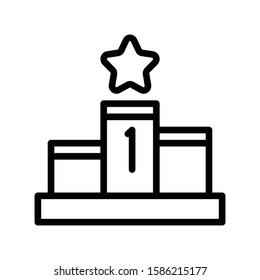 Icon podium in outline style. vector illustration and editable stroke. Isolated on white background.
