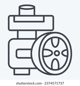 Icon Poer Steering Pump. related to Car Maintenance symbol. line style. simple design editable. simple illustration