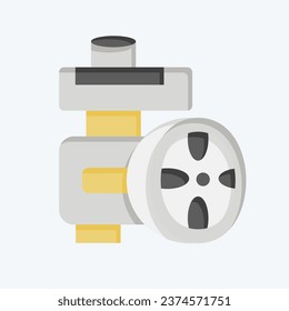 Icon Poer Steering Pump. related to Car Maintenance symbol. flat style. simple design editable. simple illustration