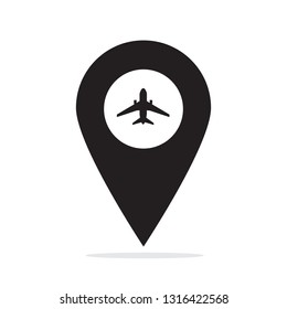 Icon. The point of landing in samalet. Vector image.