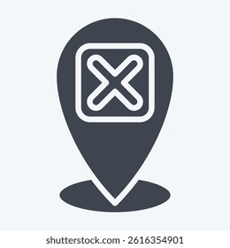 Icon Point. related to Exclamation symbol. glyph style. design editable