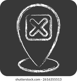 Icon Point. related to Exclamation symbol. chalk Style. design editable