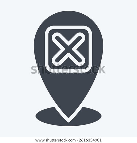 Icon Point. related to Exclamation symbol. glyph style. design editable