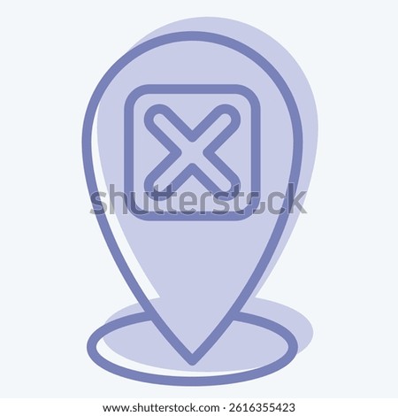 Icon Point. related to Exclamation symbol. two tone style. design editable