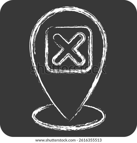 Icon Point. related to Exclamation symbol. chalk Style. design editable