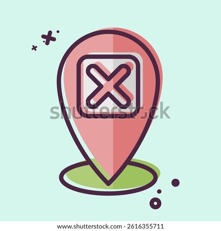 Icon Point. related to Exclamation symbol. MBE style. design editable