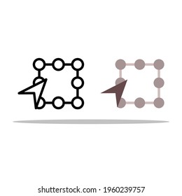 icon point tool for arranging lines, vector design tool, great for creating design applications